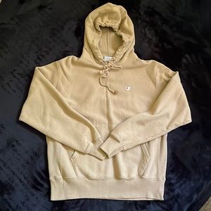Men’s Champion Reverse Weave Hoodie - Tan - Size Medium